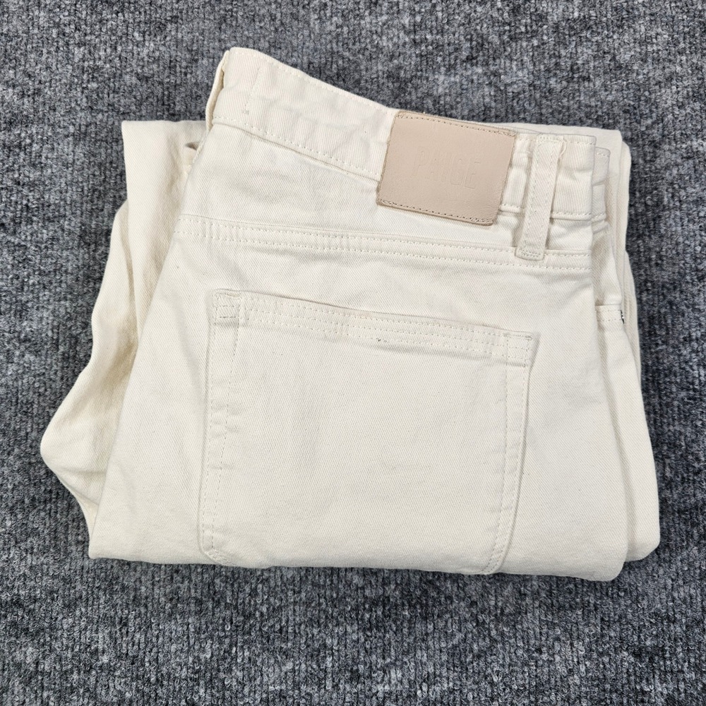 Paige Denim Women 30 Alexis Crop Wide Leg Jeans Tonal Ecru Utility Hidden‎ Fly